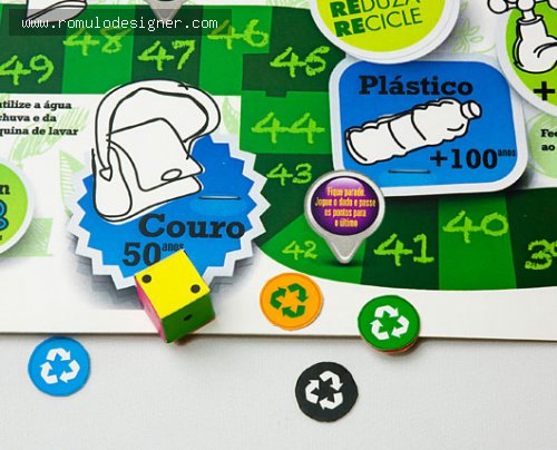 JOGO DE TABULEIRO ECOLÓGICO - TRILHA EM PAPEL CARTÃO - JOGOS PERSONALIZADOS  » Diversos - Rômulo Designer Products 